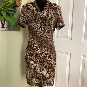 VTG Joseph Ribkoff Animal Print Dress